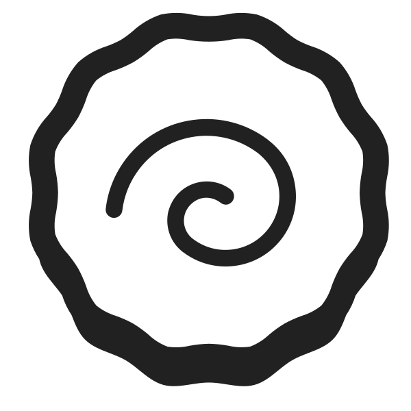 Fish Cake With Swirl High Contrast Vector