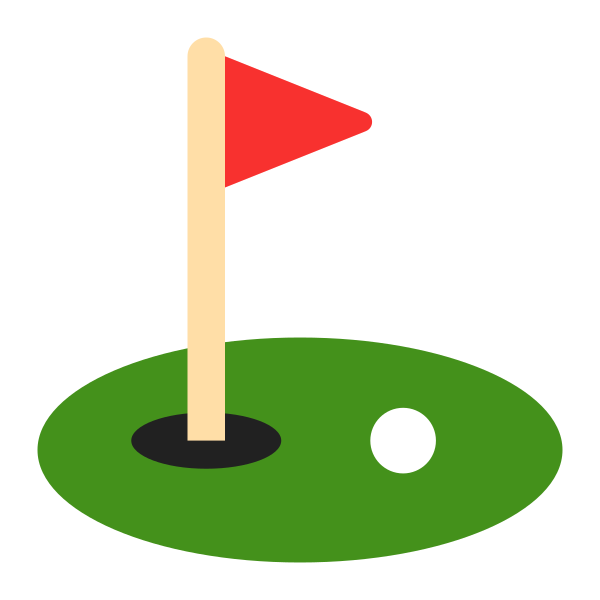 Flag In Hole Flat Vector