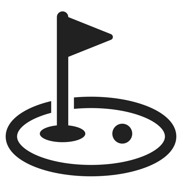 Flag In Hole High Contrast Vector