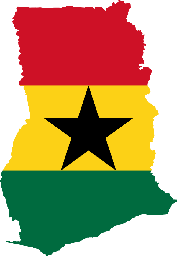Flag Map Of Ghana