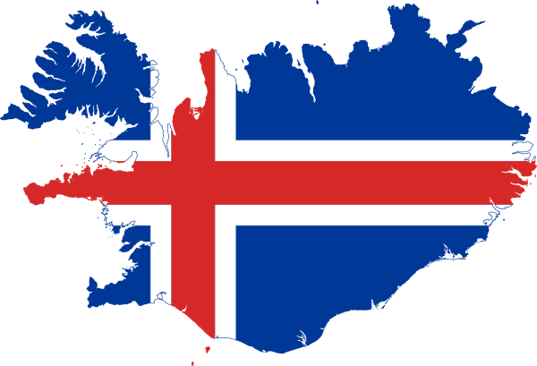 Flag Map Of Iceland