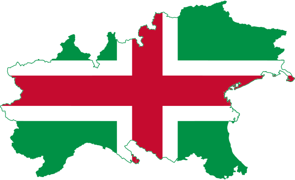 Flag Map Of Northern Italy