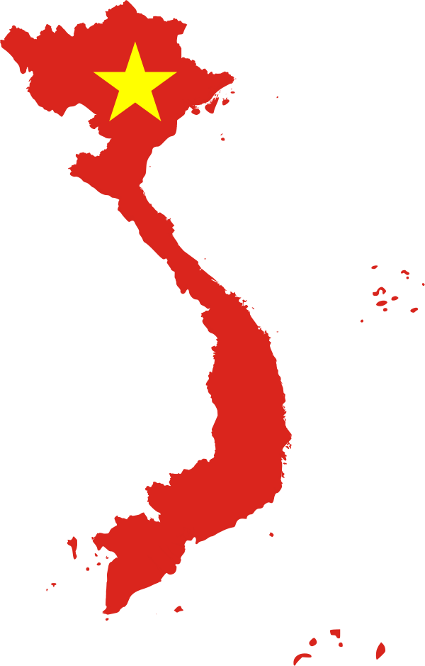 Flag Map Of Vietnam