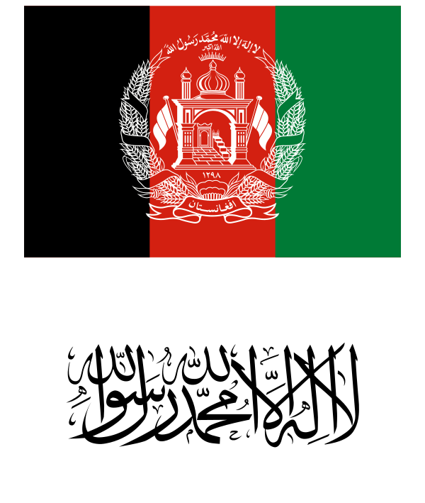 Flag Of Afghanistan And Flag Of The Taliban