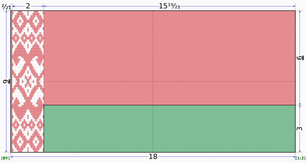Flag Of Belarus (construction Sheet) Vector