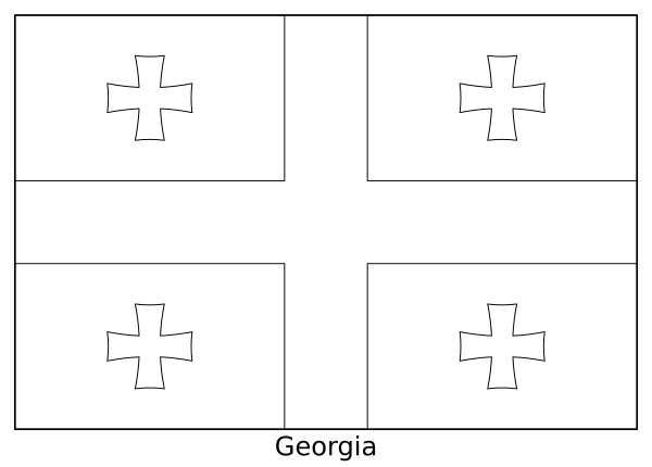 Flag Of Georgia (colouring Page)
