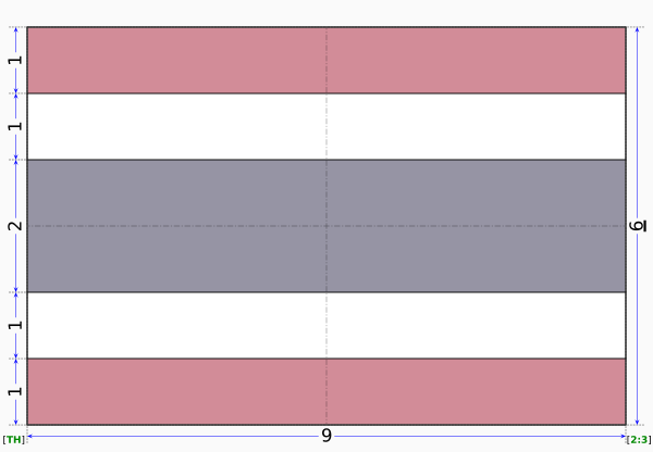 Flag Of Thailand (construction Sheet) Vector