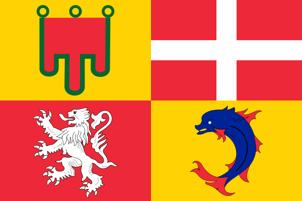 Flag Of The Region Auvergne Rhône Alpes Vector