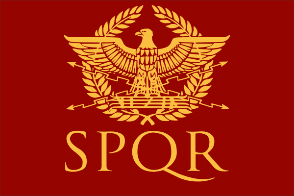 Flag Of The Roman Empire With Eagle (3 2)