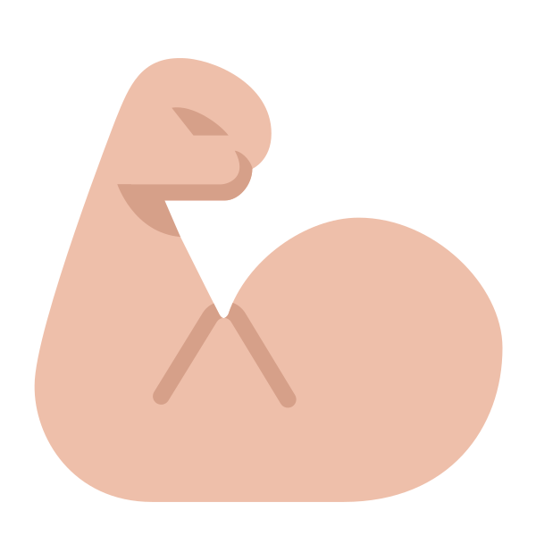 Flexed Biceps Flat Medium Light Vector