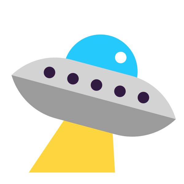 Flying Saucer Flat Vector