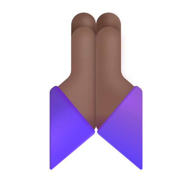 Folded Hands Color Medium Dark Vector