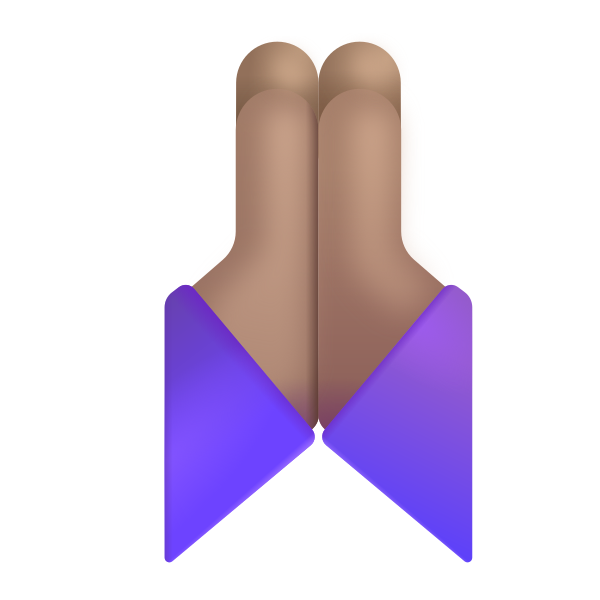 Folded Hands Color Medium Vector