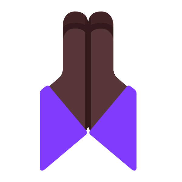 Folded Hands Flat Dark