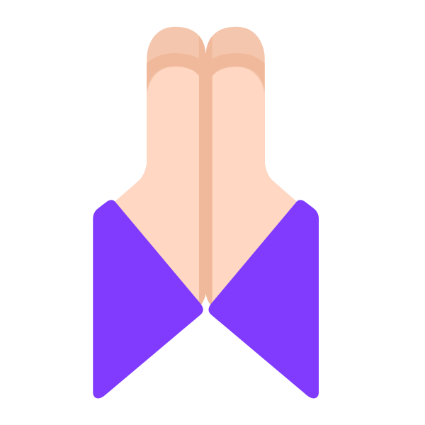 Folded Hands Flat Light Vector
