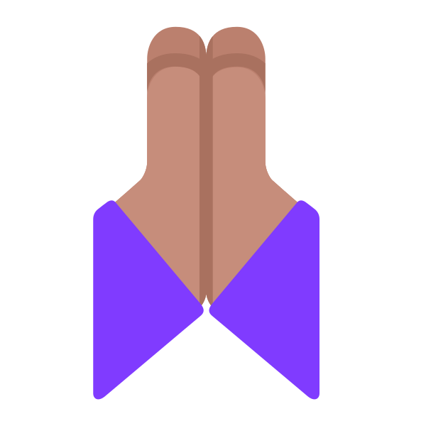 Folded Hands Flat Medium Vector