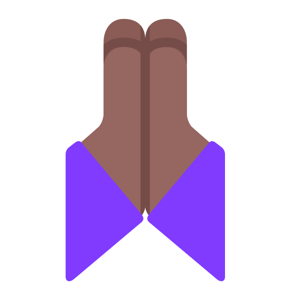 Folded Hands Flat Medium Dark
