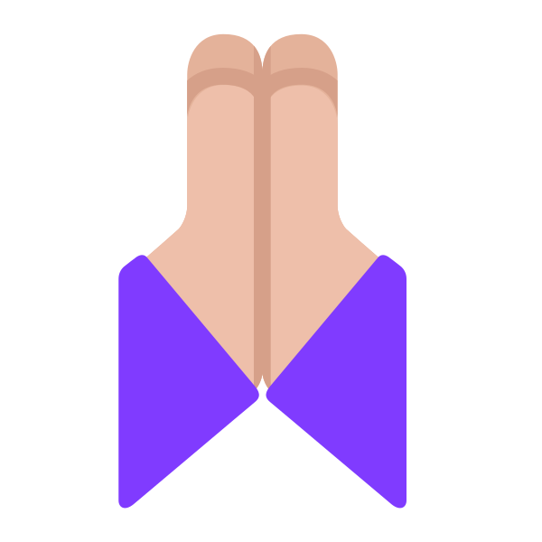 Folded Hands Flat Medium Light Vector