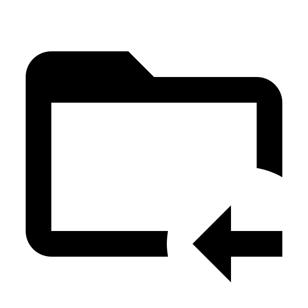 Folder Arrow Left Outline