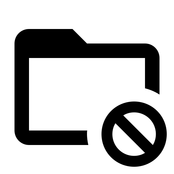 Folder Cancel Outline