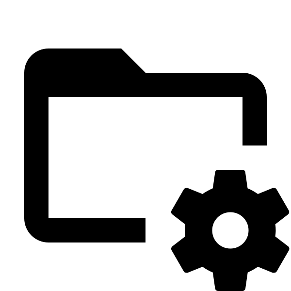 Folder Cog Outline