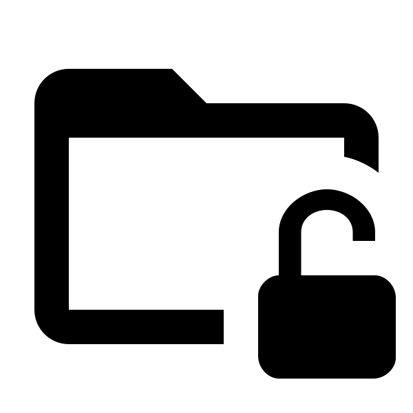 Folder Lock Open Outline