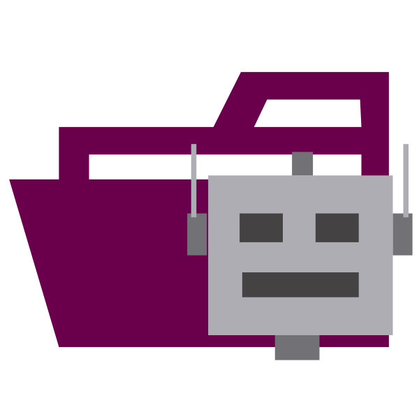 Folder Type Bot Opened Vector