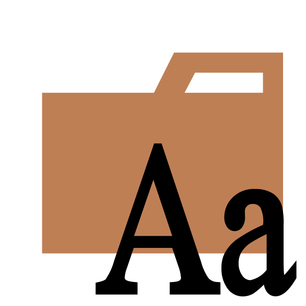 Folder Type Light Fonts Vector