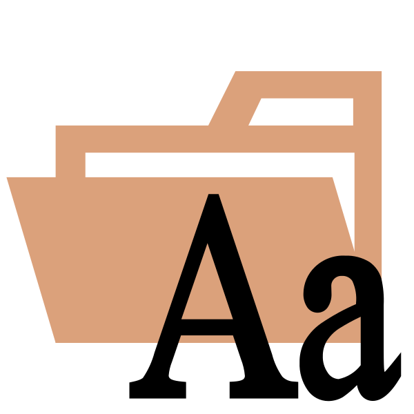 Folder Type Light Fonts Opened Vector