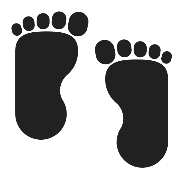 Footprints High Contrast Vector