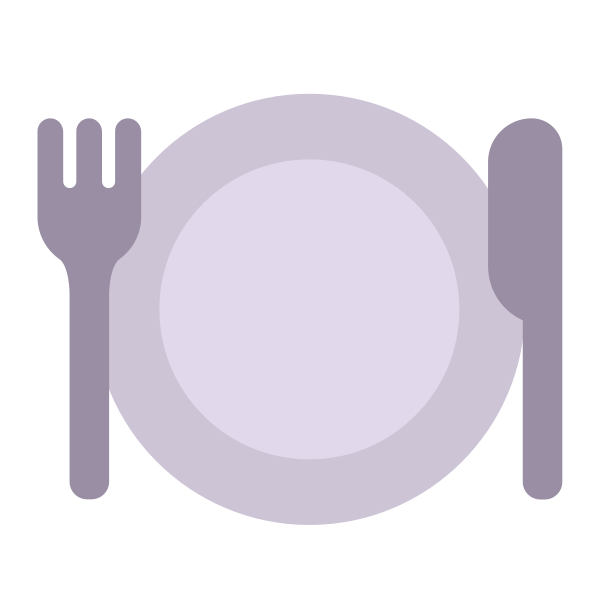 Fork And Knife With Plate Flat