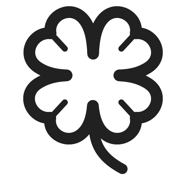 Four Leaf Clover High Contrast Vector