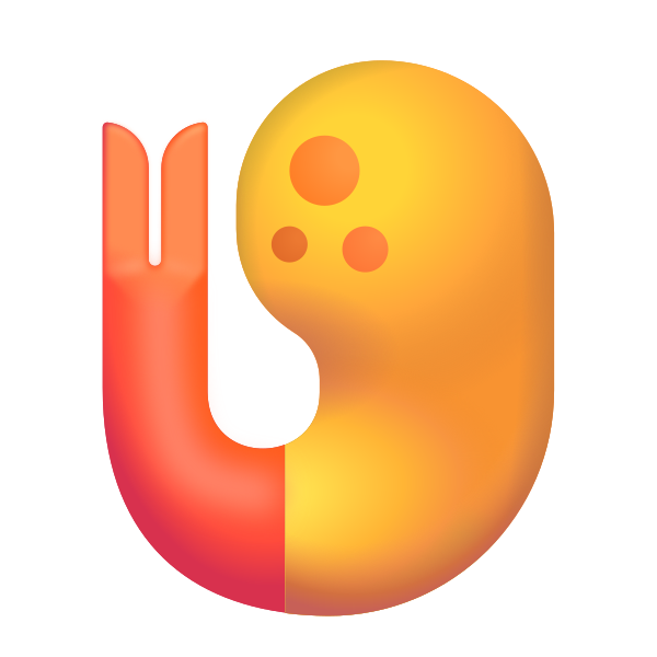 Fried Shrimp Color Vector
