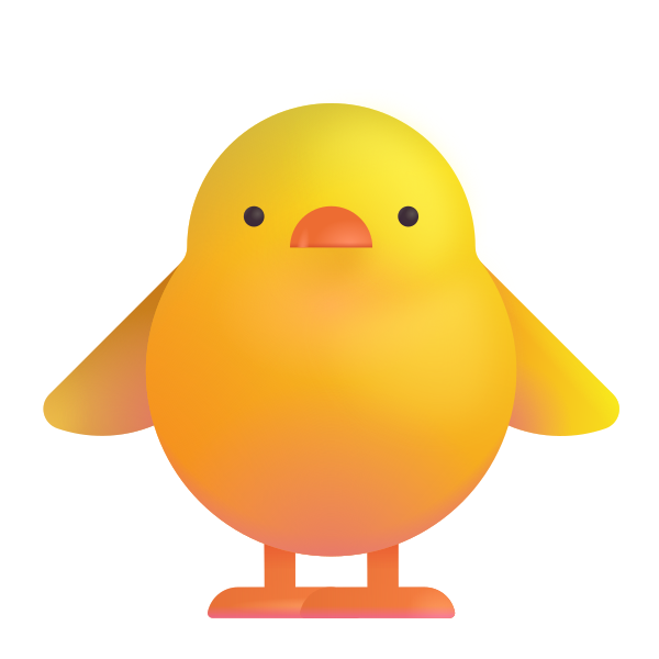 Front Facing Baby Chick Color Vector