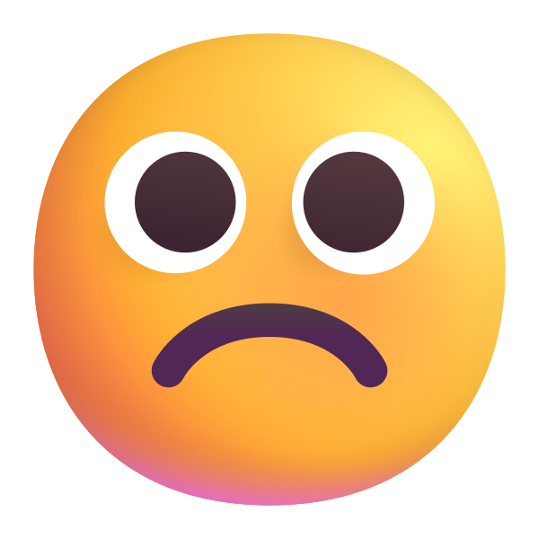 Frowning Face Color Vector