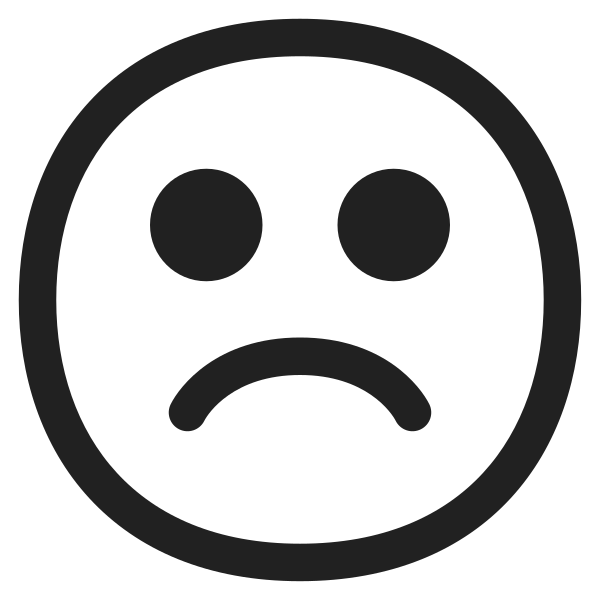 Frowning Face High Contrast Vector
