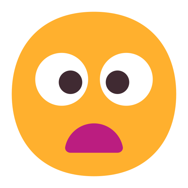 Frowning Face With Open Mouth Flat Vector