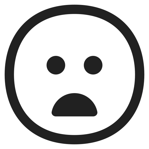 Frowning Face With Open Mouth High Contrast