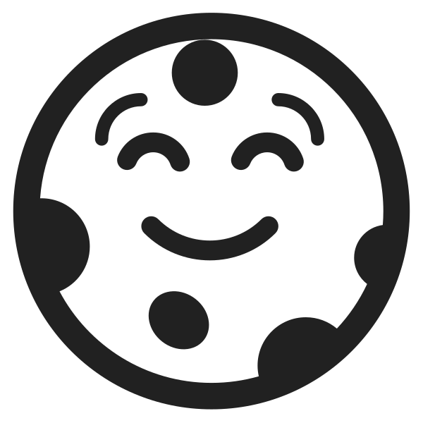 Full Moon Face High Contrast Vector