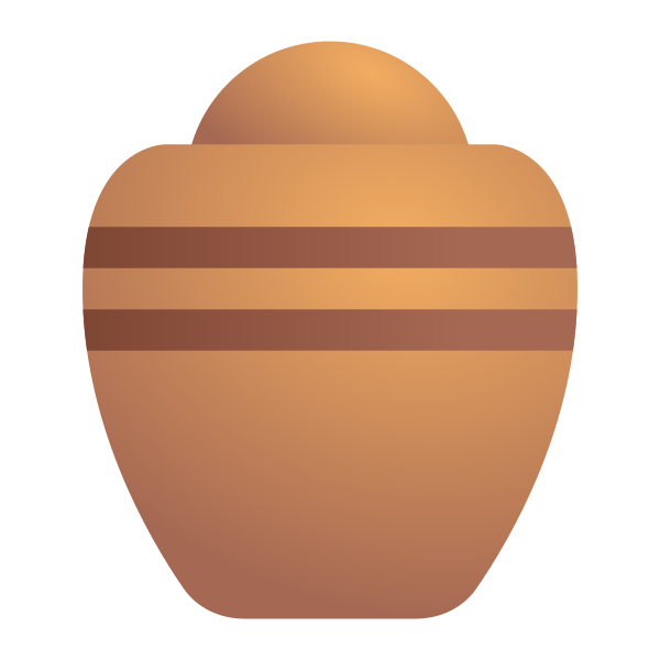Funeral Urn Color Vector