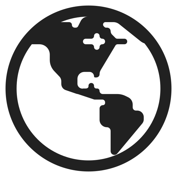 Globe Showing Americas High Contrast Vector