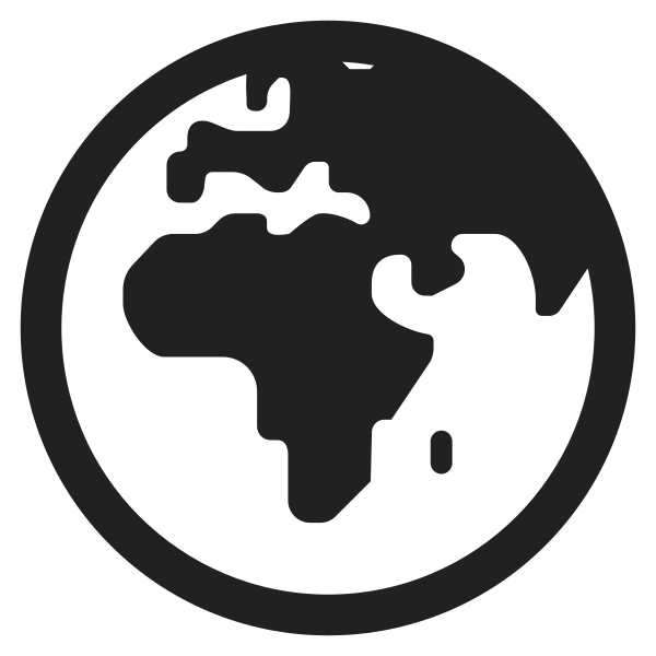 Globe Showing Europe Africa High Contrast Vector