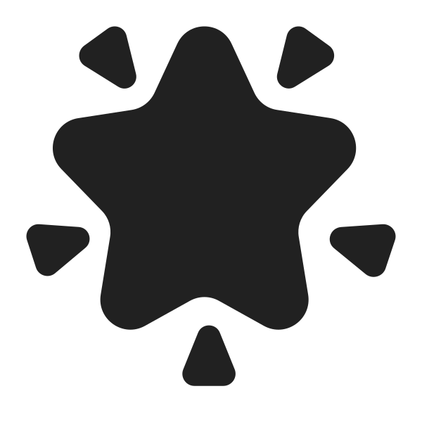 Glowing Star High Contrast Vector