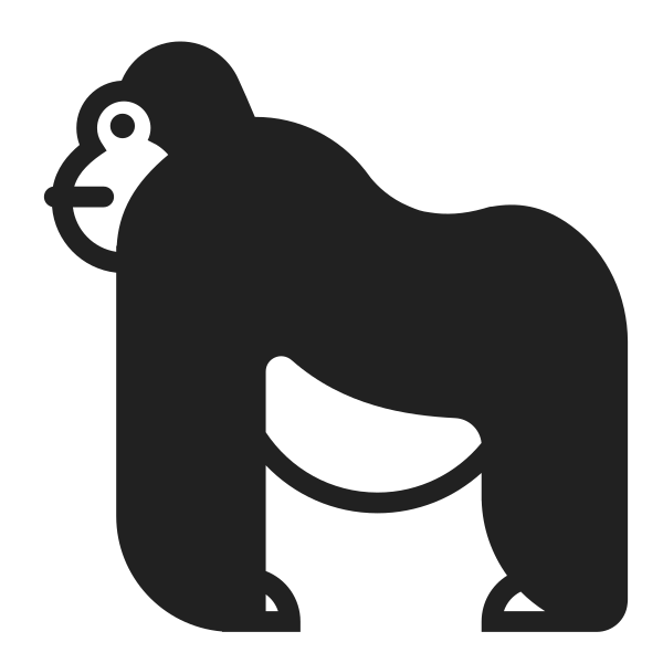 Gorilla High Contrast Vector