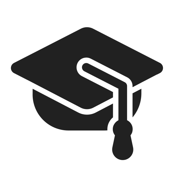 Graduation Cap High Contrast Vector