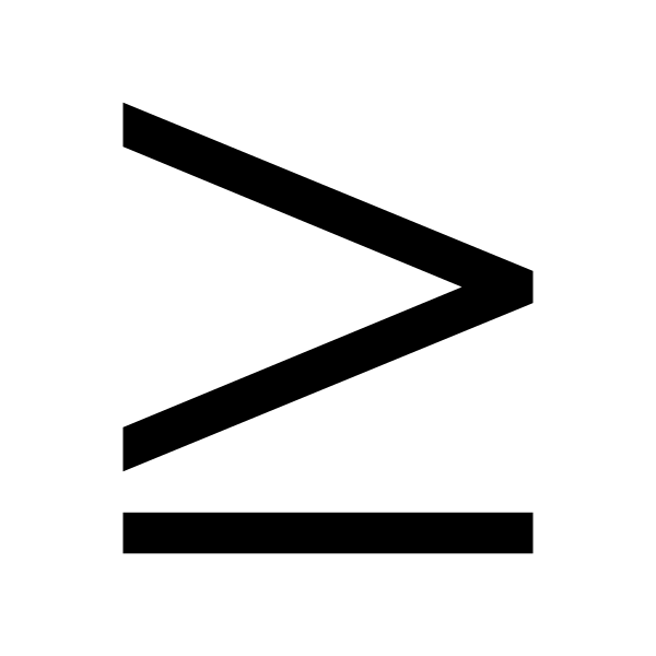 Greater Than Equal Solid Vector