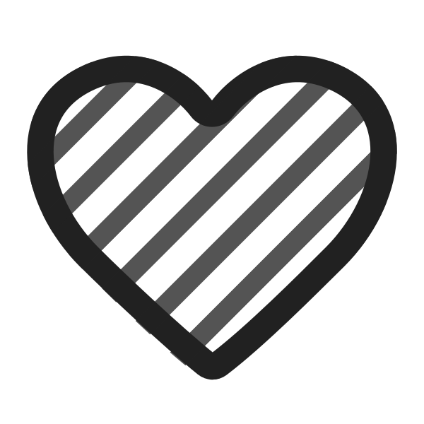 Green Heart High Contrast Vector