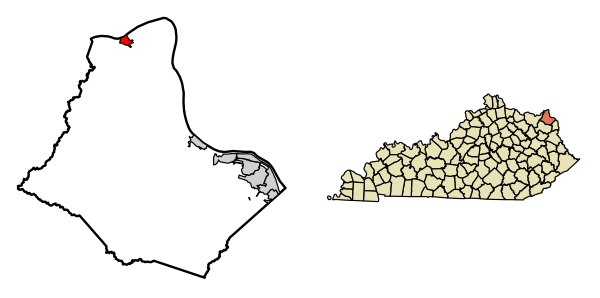 Greenup County Kentucky Incorporated And Unincorporated Areas South Shore Highlighted 2172210