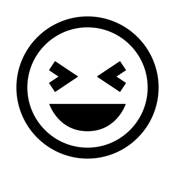 Grin Squint Solid Vector