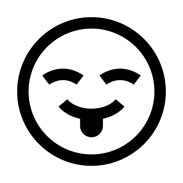 Grin Tongue Squint Solid Vector